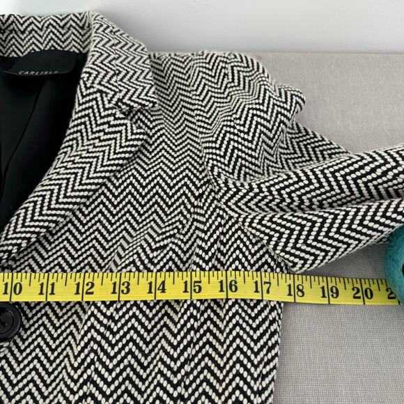Carlisle blk/wht chevron wool blazer - Picture 10 of 13